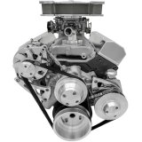 Pulley Kit - Ultra - High Water Flow - 6-Rib Serpentine - Aluminum - Clear Powder Coat - Long Water Pump - Big Block Chevy - Kit thumbnail 1