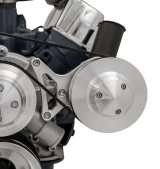 Power Steering Pump Bracket - Deluxe - Driver Side Mount - Aluminum - Clear Powder Coat - Small Block Ford - Kit thumbnail 1