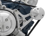 Idler Pulley and Bracket - Deluxe - Serpentine - 6-Rib - Aluminum - Clear Powder Coat - Small Block Ford - Kit thumbnail 1