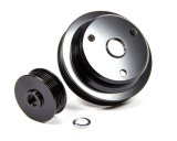Pulley Kit - Performance Series - 6-Rib Serpentine - Aluminum - Black Powder Coat - Short Water Pump - Small Block Chevy / V6 - Kit thumbnail 1