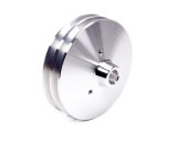 Power Steering Pump Pulley - V-Belt - 2 Groove - Press-On - 5.75 in Diameter - Aluminum - Clear Powder Coat - Long Water Pump - GM Pumps - Each thumbnail 1