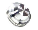Water Pump Pulley - V-Belt - 2 Groove - 5.5 in Diameter - Aluminum - Clear Powder Coat - Short Water Pump - Small Block Chevy - Each thumbnail 1