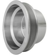 Crankshaft Pulley - Performance Ratio - Serpentine - 6-Rib - 5.75 in Diameter - Hardware Included - Aluminum - Clear Powder Coat - Long Water Pump - Small Block Chevy - Each thumbnail 1