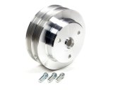 Crankshaft Pulley - High Water Flow Ratio - Serpentine - 6/6-Rib - 7 in Diameter - Hardware Included - Aluminum - Clear Powder Coat - Long Water Pump - Small Block Chevy - Each thumbnail 1