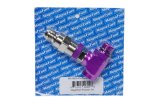 Fuel Bypass Valve - Adjustable - 18 to 35 psi - 8 AN O-Ring Male Inlet - 8 AN Female O-Ring Outlet - 8 AN O-Ring Male Return - Aluminum - Purple Anodized / Zinc Anodized - Each thumbnail 1