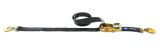 Ratchet Tie Down - 2 in Wide - 8 ft Long - 10000 lb Capacity - Flat Snap Hook - Polyester - Black - Each thumbnail 1