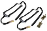 Wheel Net - 2 in Webbing - Twisted Snap Hooks - Direct Hook Ratchets - Polyester / Steel - Black / Zinc Oxide - Dragster Rear Wheels - Pair thumbnail 1