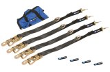 Tie Down Strap Kit - Super Pack - Four 2 x 8 ft Direct Hook Combination Ratchet Straps - Gear Bag - Black - Kit thumbnail 1