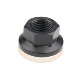 Lug Nut - Encapsulated - 5/8-18 in Right Hand Thread - 13/16 in Hex Head - 1/8 in Grip - Flat Seat - Open End - Aluminum - Black / Gold Anodized - Each thumbnail 1