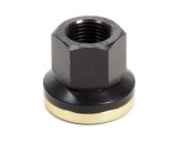 Lug Nut - Encapsulated - 5/8-18 in Right Hand Thread - 13/16 in Hex Head - 3/8 in Grip - Flat Seat - Open End - Aluminum - Black / Gold Anodized - Each thumbnail 1