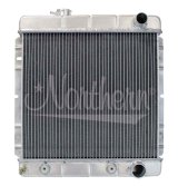Radiator - 18.5 in W x 20.25 in H x 3.125 in D - Passenger Side Inlet - Passenger Side Outlet - Aluminum - Natural - Automatic - Ford Mustang 1964-66 - Each thumbnail 1
