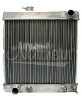Radiator - 20.25 in W x 18.5 in H x 3.125 in D - Passenger Side Inlet - Driver Side Outlet - Aluminum - Natural - Automatic - Ford 1960-70 - Each thumbnail 1