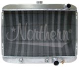 Radiator - 19.875 in W x 25.5 in H x 3.125 in D - Passenger Side Inlet - Passenger Side Outlet - Aluminum - Natural - Automatic - Ford Mustang / Mercury Cougar - Each thumbnail 1
