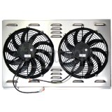 Electric Cooling Fan - 12 in Fans - Curved Blade - 17.25 x 28 in - 2.625 in Thick - Aluminum - Natural - Each thumbnail 1