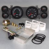 Gauge Kit - Performance - Analog - Fuel Level / Oil Pressure / Speedometer / Tachometer / Voltmeter / Water Temperature - 4-3/8 in / 2-1/16 in Diameter - Black Face - GM F-Body 1970-78 - Kit thumbnail 1