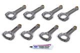 Connecting Rod - I Beam - 6.125 in Long - Bushed - 7/16 in Cap Screws - ARPL19 Bolt - Forged - Steel - Small Block Chevy - Set of 8 thumbnail 1