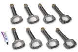Connecting Rod - LS Series - I-Beam - 6.125 in Long - Bushed - 7/16 in Cap Screws - ARPL19 Bolt - Forged - Steel - GM LS-Series - Set of 8 thumbnail 1