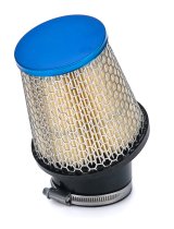 Air Filter Element - Conical - 4.25 Base Diameter - 3.06 in Top Diameter - 4 in Tall - Wire Mesh Included - Paper - Gray - Blue End Cap - Quarter Midget - Each thumbnail 1