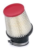 Air Filter Element - Conical - 4.25 Base Diameter - 3.06 in Top Diameter - 4 in Tall - Wire Mesh Included - Paper - Gray - Red End Cap - Quarter Midget - Each thumbnail 1