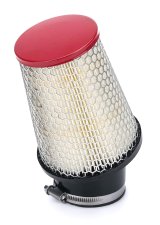 Air Filter Element - Conical - 4.25 Base Diameter - 3.06 in Top Diameter - 5 in Tall - Wire Mesh Included - Paper - Gray - Red End Cap - Quarter Midget - Each thumbnail 1