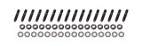 Header Stud - 3/8-16 and 3/8-24 in Thread - 1.670 in Long - Nuts Included - Broached - Steel - Black Oxide - Big Block Chevy - Set of 16 thumbnail 1