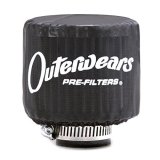 Air Filter Wrap - Pre Filter - Round - 4.5 in OD - 4 in Tall - Outerwears Logo - Polyester - Black - Each thumbnail 1