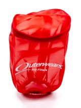 Air Filter Wrap - Pre Filter - Round - 3.5 in Diameter - 6 in Tall - Top - Outerwears Logo - Polyester - Red - Each thumbnail 1