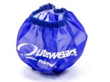 Breather Wrap - Pre Filter - Round - 3 in Diameter - 2.5 in Tall - Outerwears Logo - Polyester - Blue - Each thumbnail 1