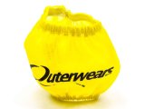 Breather Wrap - Pre Filter - Round - 3 in Diameter - 2.5 in Tall - Outerwears Logo - Polyester - Yellow - Each thumbnail 1