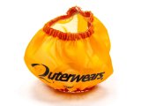 Breather Wrap - Pre Filter - Round - 3 in Diameter - 2.5 in Tall - Outerwears Logo - Polyester - Orange - Shielded Breathers - Each thumbnail 1