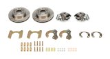 Brake System - Econo - Disc Conversion - Rear - 1 Piston Caliper - 11.25 in Slotted / Dimpled Iron Rotors - Mechanical E-Brake - Iron - Natural - GM Metric - Ford 9 in - Kit thumbnail 1