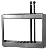 Torsion Bar Rack - Wall Mount - 33.75 in Long - 24.75 in Tall - 3.125 in Deep - 12 Bar Capacity - Aluminum - Natural - Each thumbnail 1