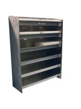 Gear Case Rack - Horizontal - 20.5 in Long - 22 in Tall - 7 in Deep - 12 Case Capacity - Aluminum - Natural - Each thumbnail 1