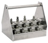 Spark Plug Rack - Junior - 10.5 x 9 x 8.25 in - 48 Plug Capacity - Aluminum - Natural - Each thumbnail 1