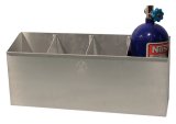 Nitrous Oxide Bottle Holder - 4 Bottle Capacity - Floor / Wall Mount - 29.5 x 13 x 7.25 in - Aluminum - Natural - 10 Pound Bottles - Each thumbnail 1