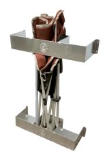 Folding Chair Holder - 3 Chair Capacity - Wall Mount - Aluminum - Natural - Kit thumbnail 1