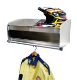 Helmet Shelf - 2 Bay - 28.5 in Long - 12 in Tall - 15 in Deep - Front Tube - Aluminum - Natural - Each thumbnail 1