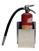 Fire Extinguisher Holder - Floor / Wall Mount - 11 x 7.5 x 4.75 in - Aluminum - Natural - 5 Lb Fire Extinguishers - Each thumbnail 1