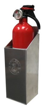 Fire Extinguisher Holder - Floor / Wall Mount - 3.875 x 11 x 3.875 in - Aluminum - Natural - 2 Lb Fire Extinguishers - Each thumbnail 1