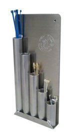 Cable Tie Holder - Wall Mount - 5 Compartments - 6.5 x 14 in - Aluminum - Natural - Each thumbnail 1