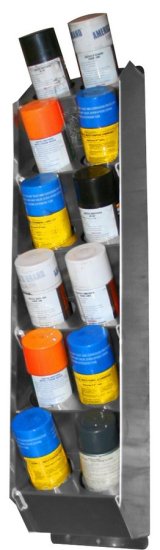Aerosol Can Holder - Vertical Hanging - 5.25 in Deep - 32 in Tall - 12 Can Capacity - Aluminum - Natural - Each thumbnail 1
