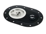 Fuel Cell Filler Plate - Aircraft Cap - 4 x 6 in Oval - 12-Bolt Flange - 12 AN Vent - Aluminum - Black Anodized - Each thumbnail 1