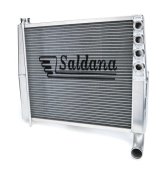 Radiator - Cross Flow - 20.625 in W x 16 in H x 4.25 in D - Quad 10 AN Passenger Side Inlets - Passenger Side Outlet - Aluminum - Natural - Sprint Car - Each thumbnail 1