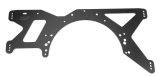 Motor Plate - Mid - 0.25 in Thick - Aluminum - Black Powder Coat - Small Block Chevy / Small Block Ford - Rocket Chassis 2018 - Each thumbnail 1