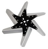 Mechanical Cooling Fan - Turbo-Flex - Flex Fan - 6 Blade - 5/8 in Pilot - Universal Bolt Pattern - Steel Hub / Aluminum Blades - Clear Anodized / Black Center - Each thumbnail 1