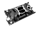 Intake Manifold - Cyclone - Spread Bore - Dual Plane - Rectangle Port - Aluminum - Black Paint - Vortec - Small Block Chevy - Each thumbnail 1