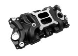 Intake Manifold - Cyclone - Square Bore - Dual Plane - Rectangle Port - Aluminum - Black Paint - Small Block Chevy - Each thumbnail 1