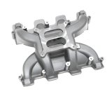Intake Manifold - Crosswind - Square Bore - Dual Plane - Cathedral Port - Aluminum - Natural - GM LS-Series - Each thumbnail 1