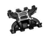 Intake Manifold - Crosswind - Square Bore - Dual Plane - Cathedral Port - Aluminum - Black Paint - GM LS-Series - Each thumbnail 1