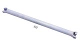 Drive Shaft - 43 in Long - 2.5 in OD - 1310 U-Joints - Steel - White Paint - Universal - Each thumbnail 1